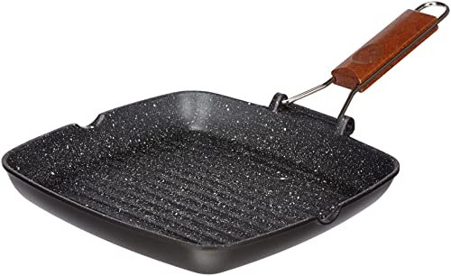 Risoli Bisticchiera Granito con Manico in Legno, 26 x 26 cm