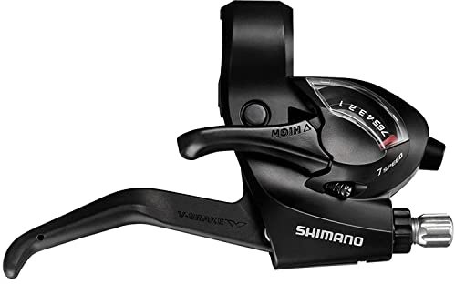 Shimano Shift/Brake Lever, Set, ST-EF413X7-SPEED, EZ-FIRE PLUS2F-STEEL/RESIN, for V-Brake, Black
