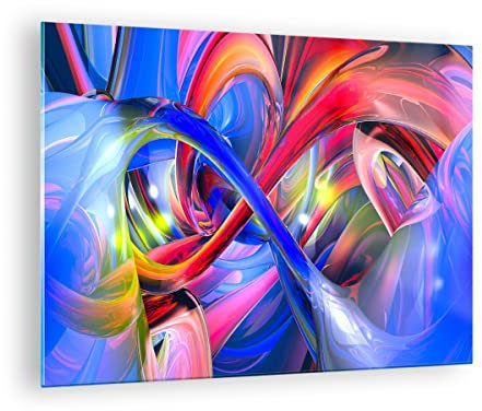 ARTTOR Quadro su Vetro Astratto colori Stampe da Parete in Vetro 70x50cm Quadri Moderni Soggiorno Camera da Letto Cucina 1 pezzo Piccoli Decorazione Murale Wall Art Immagini GAA70x50-2294
