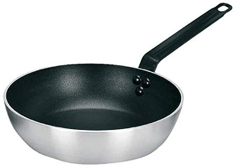 Vogue Aluminium Non-Stick Flared Sauté Pan 32 cm/3.6 Litre, Black & Silver, Flared Non-Stick Frying Pan, Even Heat Distribution, Oven Safe, Advanced Teflon Platinum Plus, T367
