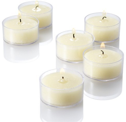 Ivory Vanilla Scented Clear Cup Richland Tealight Candles Set of 50