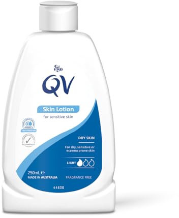QV Skin Lotion 250ml, 24 Hour Moisturisation Light Body Lotion, PH Balanced, Suitable for Eczema and Dry Skin Conditions