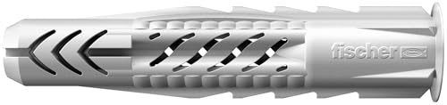 Fischer 100 Tasselli Universali UX 6x35 R per Muro Pieno, Mattone Forato, Cartongesso, per Installazione e Fissaggio Mobili, Armadietti, Lampade, Staffe TV, 71541