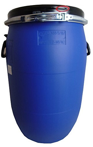 60 L, Litre, Ltr, Plastic Blue Open Top Keg, Drum, Container for Storage, with Ring Seal (1)