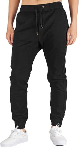 ITALYMORN Black Joggers for Men with Pockets Slim Fit Jogging Bottom M Black