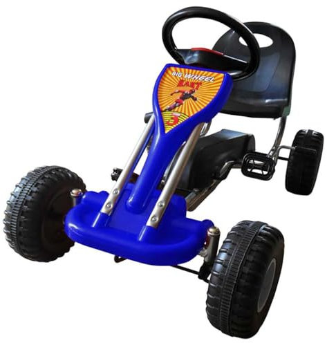 vidaXL Gokart Pedal Blau Kinderfahrzeug Kinder Tretauto Rennkart Gocart