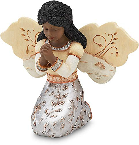 Pavilion - Elements in Faith Ebony Angel Figurine - 3-1/2-Inch, Praying
