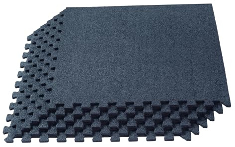 We Sell Mats 3/8 Inch Thick Interlocking Foam Carpet Tiles Durable Carpet Squares Anti Fatigue Support for Home Office or Classroom Use, 24 in x 24 in, Charcoal Gray (CRT-10M)