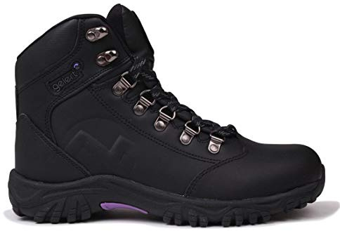 Gelert Womens Leather Walking Boots Outdoor Hiking Ankle High Laced Shoes Ladies Black UK 6 (39)
