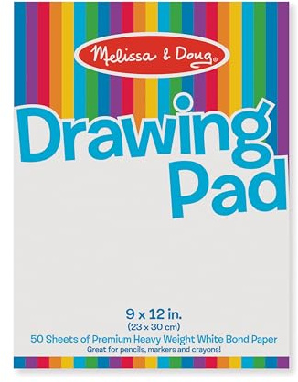 Melissa & Doug Drawing Pad (9 x 12 inches) with 50 Sheets of White Bond Paper