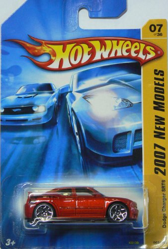 2007 New Models #7 Dodge Charger SRT8 Copper Red Body With Orange Spoiler #2007-7 Collectible Collector Car Mattel Hot Wheels