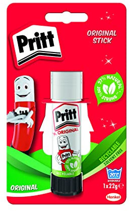 Pritt Glue Stick, Safe & Child-Friendly Craft Glue for Arts & Crafts Activities, Strong-Hold adhesive for School & Office Supplies, 1x22 g Pritt Stick