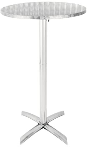 Bolero Flip Top Poseur Table Stainless Steel, 1050x600mm | Nesting feature and user-friendly flip top mechanism maximize storage space, with a lightweight aluminium base.