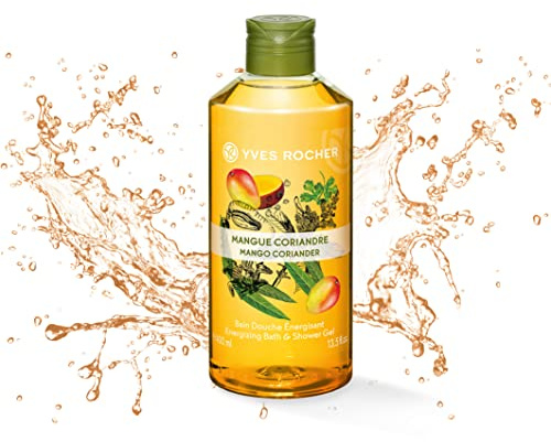 Yves Rocher LES PLAISIRS NATURE Duschbad Mango-Koriander, Aroma-Schaumbad & pflegendes Duschgel, 1 x Flacon 400 ml
