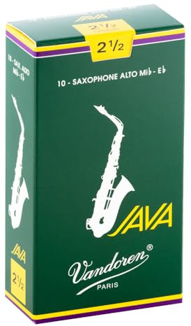 Vandoren SR2625 Java Alto Saxophone Reeds (Strength 2.5) (Pack of 10), WOOD