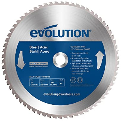 Evolution Power Tools 12BLADEST Mild Steel Carbide-Tipped Blade, 305 mm