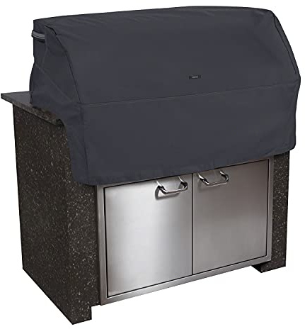Classic Accessories Ravenna Water-Resistant 32 Inch Built-in BBQ Grill Top Cover, Black