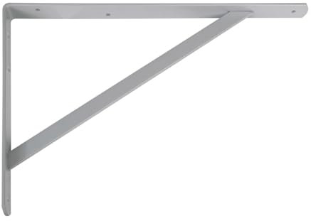 Amig - Regalwinkel Edelstahl Mod. 9 | Metallwinkel für Regale | Regalhalterung | Farbe Metallisch Grau | Maße: 600 x 375 mm | Empfohlenes max Gewicht: 225 kg