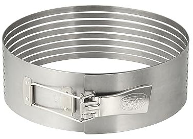 Dr. Oetker Tortenboden-Schneidhilfe Ø26-28, zum leichten Schneiden von Tortenböden, gleichmäßige Tortenböden durch Führungsschienen, (Farbe: silber), Menge: 1 Stück