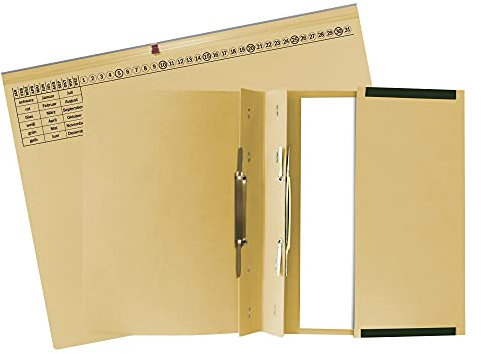 Exacompta 370322B 25er Pack Premium Kanzlei Hängehefter Exaflex Linksheftung, zwei Abheft-Vorrichtungen, extra starker Recycling Karton Dehntasche für Büro Kanzlei und Anwälte Blauer Engel Chamois