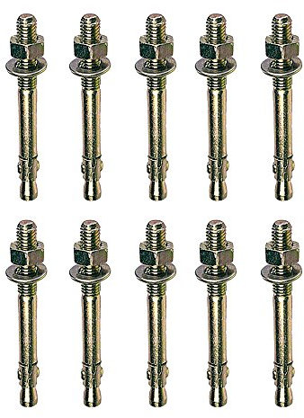 M12 x 150mm Through Bolt Wall Anchor Bolts - 10 Pack