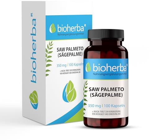 Saw Palmetto Kapseln – 100 Stück mit Sägepalmenextrakt und Niacin sowie ausgewählten Mikronährstoffen von BIOHERBA PZN 18216723
