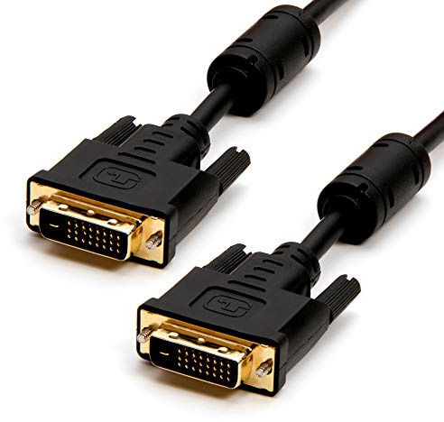 Cmple - DVI Cable 15ft, DVI to DVI Dual Link Monitor Cable Digital (24+1) Male DVI Cable for Gaming PC, Laptop, Projector, DVD, Monitor - Black