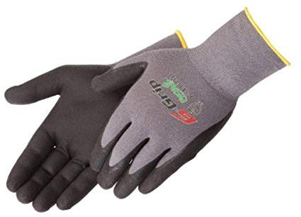Liberty F4600 G-Grip Micro-Foam Nitrile Palm Coated Seamless Gloves with 15-Gauge Nylon Shell | Ideal for Automotive, Manufacturing, General Purpose | Gray/Black, Medium (Pack of 12)