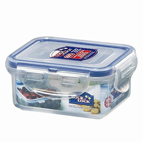 Lock & Lock HPL805 Rechteckige Box, 0,18 l, blau, transparent, Lebensmittelbehälter.