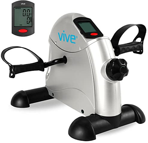 Vive Under Desk Bike Pedal Exerciser - Stationary Exercise Leg Peddler - Low Impact, Portable Mini Cycle Bike for Under Your Office Desk - For Arm or Foot - Small, Sit-Down Recumbent Equipment Machine