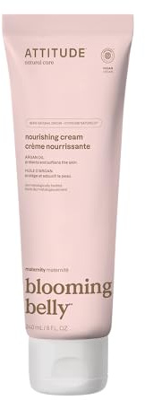 ATTITUDE Pregnancy Nourishing Body Cream, EWG Verified, Dermatologically Tested, Plant and Mineral-Based, Vegan Maternity Products, Argan Oil, 240 mL