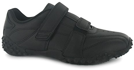 Lonsdale Kids Boys Fulham Trainers Junior Low Padded Ankle Collar Tongue Strap Black/Black UK 6