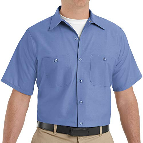 Red Kap Industrial Work Shirt, Regular Fit, Short Sleeve Chemise Longue à Bouton d'utilité Professionnelle, Bleu pétrole, 3XL Grande Taille Homme