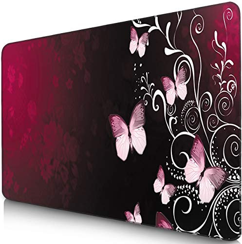 SIDORENKO Tappetino Mouse - 280 x 200 x 2mm - Mouse Pad Gaming - Bordi cuciti I Base in Gomma Antiscivolo I Rosso