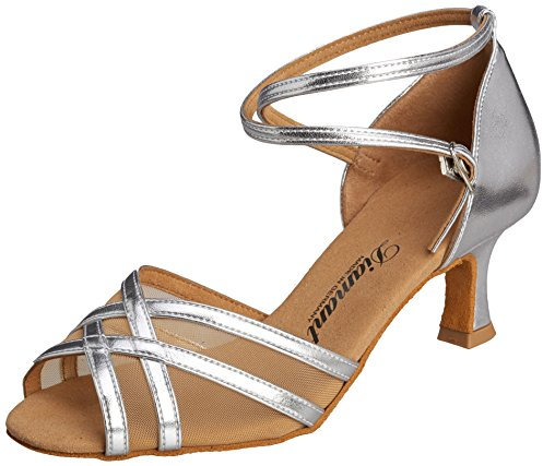 Diamant Damen Latein Tanzschuhe, Silber (Silver), 38 1/2 EU (5.5 UK)