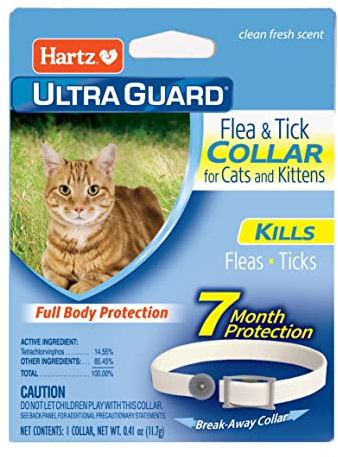 Hartz UltraGuard Flea & Tick Collar for Cats and Kittens, 7 Month Flea and Tick Protection and Prevention, White
