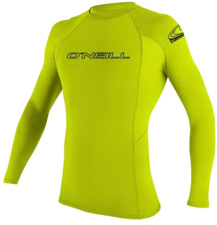 O'NEILL Youth Basic Skins UPF 50+ Short Sleeve Rash Guard, Lime, 8