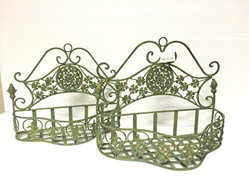 Pflanzkorb Pflanzkörbe Wandkörbe 2er Set Paar Metall Landhausstil Shabby