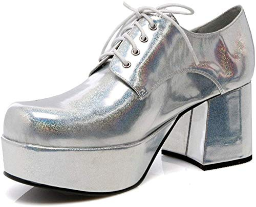Ellie Shoes Men's Platform, Silver, Medium UK