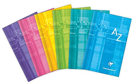 Clairefontaine 9589C A Rigid Laminated Brochure Repertory - 7.5x12 cm - 128 Small Square Pages - 90 g White Paper - Laminated Card Cover - Random Colour