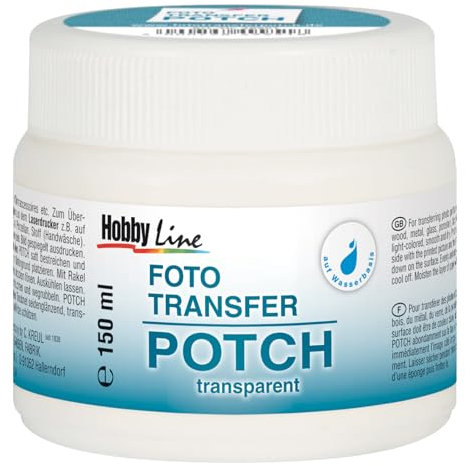 KREUL 49951 - Foto Transfer Potch, 150 ml, trocknet seidenglänzend und transparent, zum Übertragen von Ausdrucken, Zeitungsausschnitten und auf verschiedene Untergründe