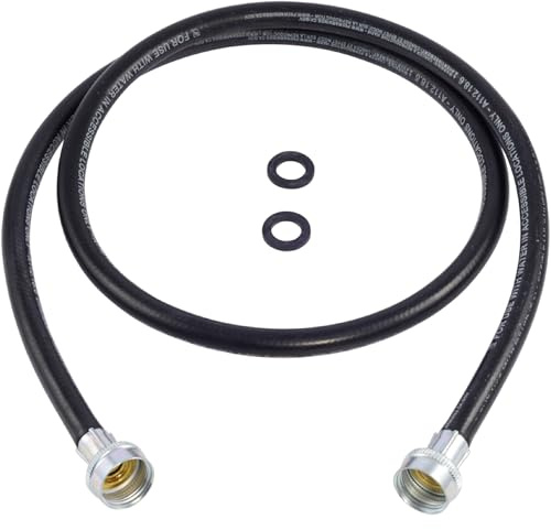 Eastman Washing Machine Drain Hose, 3/4 Inch FHT Connection, 5 Foot Black Rubber, 60323N
