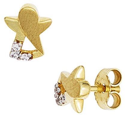 Jobo Kinder-Ohrstecker Engel aus 8 Karat 333 Gold mit Zirkonia