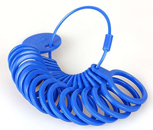 Moritzen-Schmuckherstellung Ringmaß aus Kunststoff, Messgerät für den Durchmesser von Ringen Blau