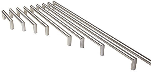 GedoTec Schubladen-Griff Edelstahl Schrankgriff rund Möbelgriff für Schranktüren - LIA | Türgriff Niro matt gebürstet | Reling-Griff Ø 13 mm | BA 288 mm | 1 Stück - Design Stangengriff mit Schrauben