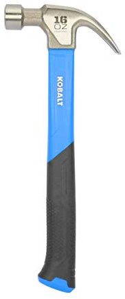Kobalt 16-oz Smoothed Face Steel Claw Hammer with Slip-Resistant Fiberglass Handle (1-Pack)
