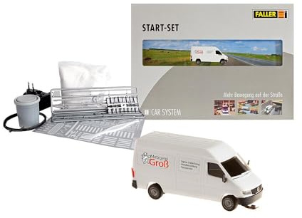FALLER Bilsystem startset MB Sprinter modellbyggsats med 9 delar I modelljärnväg tillbehör H0 I modelljärnväg H0 bilsystem startset