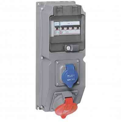 Prise à entraxes unifiés fixe Hypra 32A - 3P+N+T - 380V~ à 415V~ - plastique - IP44