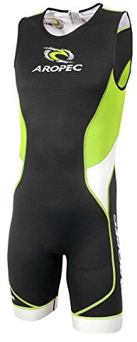 Aropec Tri-Compress TX 1 Lycra-Triathlonanzug mit Reißverschluss hinten, schwarz, SS, kurzärmlig, 3TC109MBZ - Leicht dehnbar, atmungsaktiv