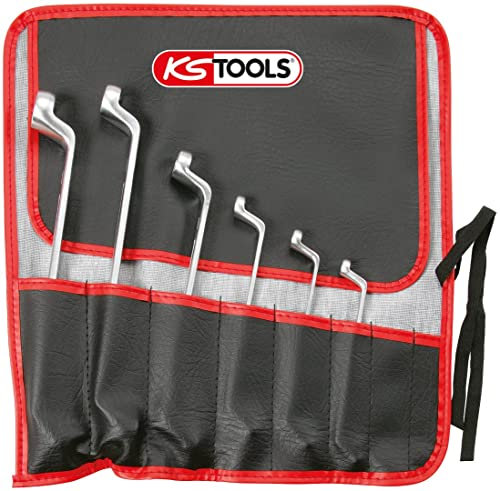 KS Tools 911.0360 Juego de llaves de estrella dobles para perfil Torx-E, acodadas, 6 pzs